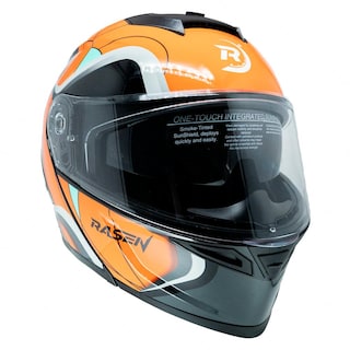 Foto 8 | Casco Abatible Deportivo Para Moto Rasen Negro Con Naranja Y Gris