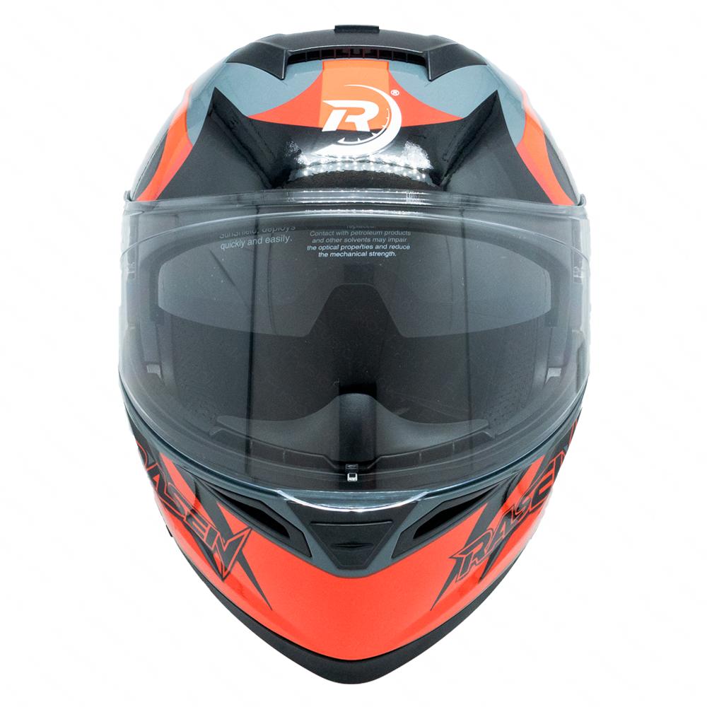 Foto 7 pulgar | Casco Abatible Deportivo Para Moto Rasen Gris Con Rojo Y Negro