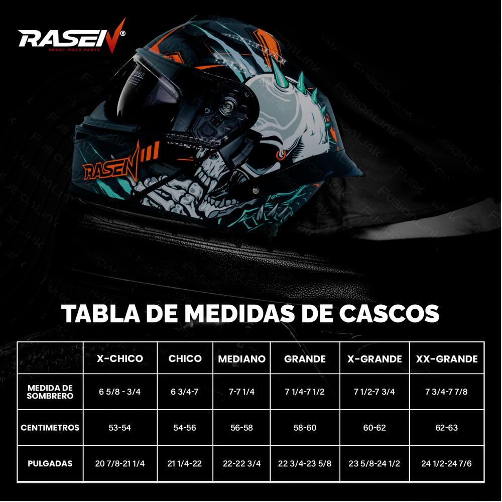 Foto 4 pulgar | Casco Deportivo Para Moto Rasen, Negro Con Diseño De Cráneo Gris