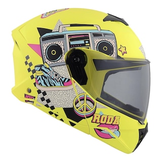 Foto 2 | Casco Roda Booster Amarillo Peace Out Mica Humo Abatible Svs