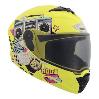 Foto 3 | Casco Roda Booster Amarillo Peace Out Mica Humo Abatible Svs