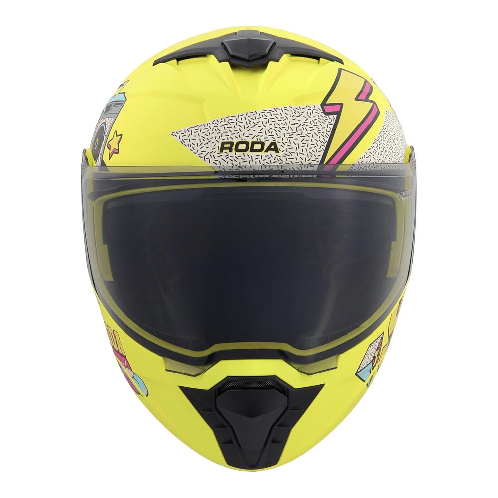 Foto 5 pulgar | Casco Roda Booster Amarillo Peace Out Mica Humo Abatible Svs