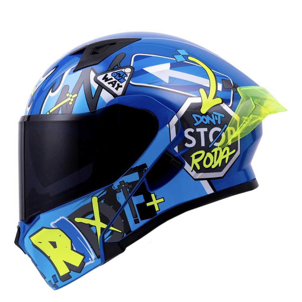 Foto 1 | Casco Roda Rush Azul No Rules Mica Humo Abatible Svs