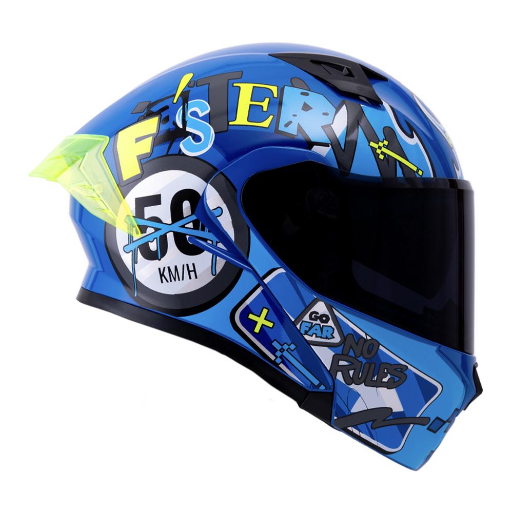 Foto 2 | Casco Roda Rush Azul No Rules Mica Humo Abatible Svs