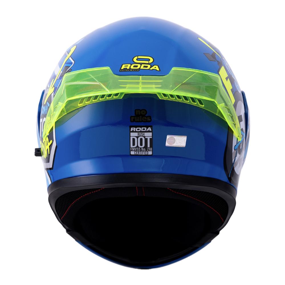 Foto 4 | Casco Roda Rush Azul No Rules Mica Humo Abatible Svs