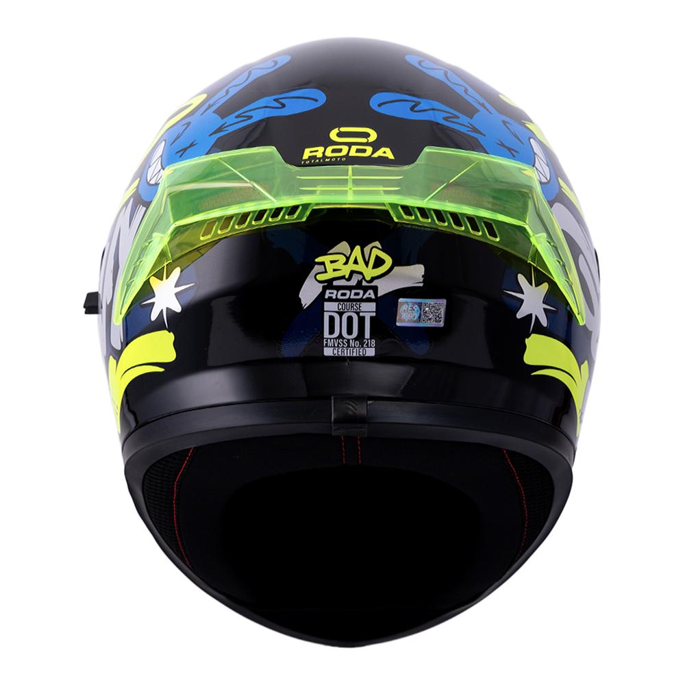 Foto 5 pulgar | Casco Roda Course Negro Amarillo Bad Mica Humo Cerrado Svs