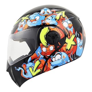 Foto 1 | Casco Ghira Gh-kids Xs Negro Naranja Zoo Abatible Svs
