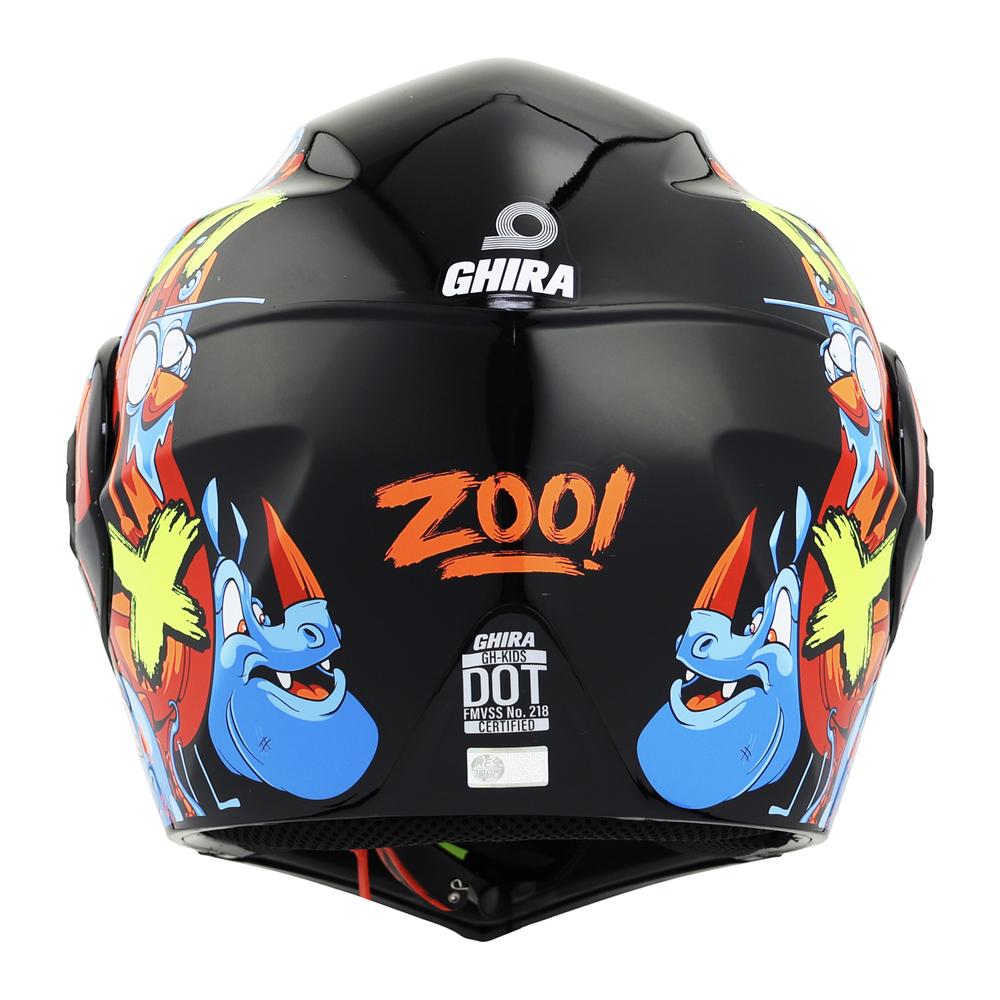 Foto 6 pulgar | Casco Ghira Gh-kids Xs Negro Naranja Zoo Abatible Svs