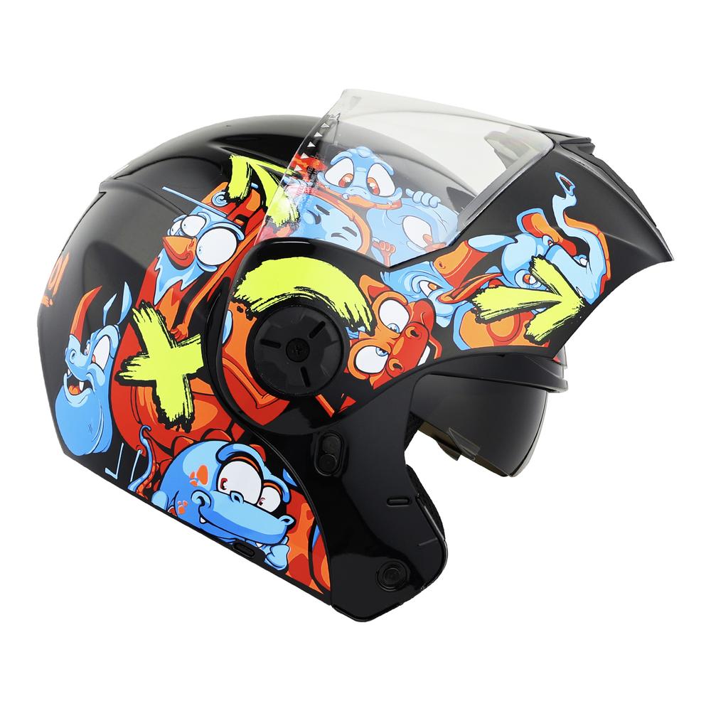 Foto 6 | Casco Ghira Gh-kids Xs Negro Naranja Zoo Abatible Svs