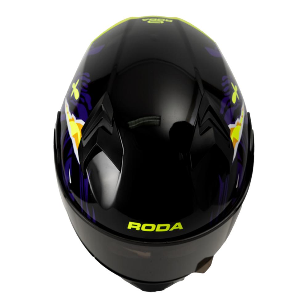 Foto 4 pulgar | Casco Roda Rush Negro Morado Master Mica Humo Abatible Svs