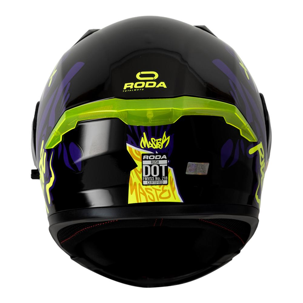 Foto 3 pulgar | Casco Roda Rush Negro Morado Master Mica Humo Abatible Svs
