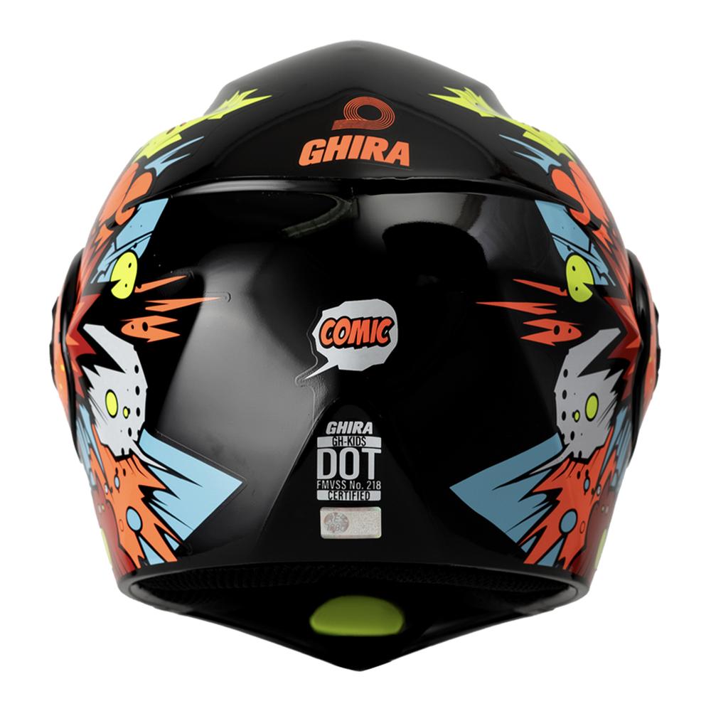 Foto 5 | Casco Ghira Gh-kids Xs Negro Naranja Comic Abatible Svs