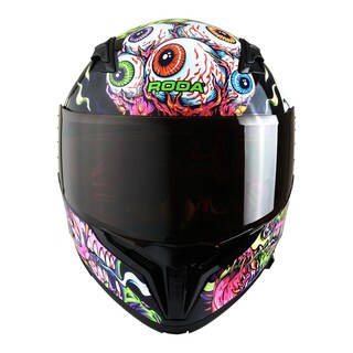 Foto 4 | Casco Roda Force Evo Negro Monster Mash Abatible Mica Humo Svs