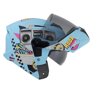 Foto 6 | Casco Roda Booster Azul Mate Peace Out Mica Humo Abatible Svs