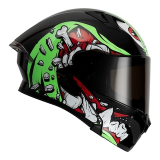 Foto 2 | Casco Roda Rush Negro Verde Bone Crusher Mica Humo Abatible Svs