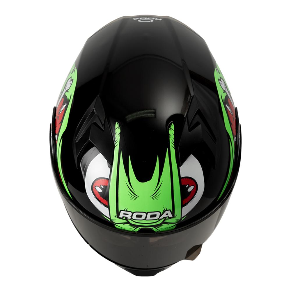 Foto 4 | Casco Roda Rush Negro Verde Bone Crusher Mica Humo Abatible Svs