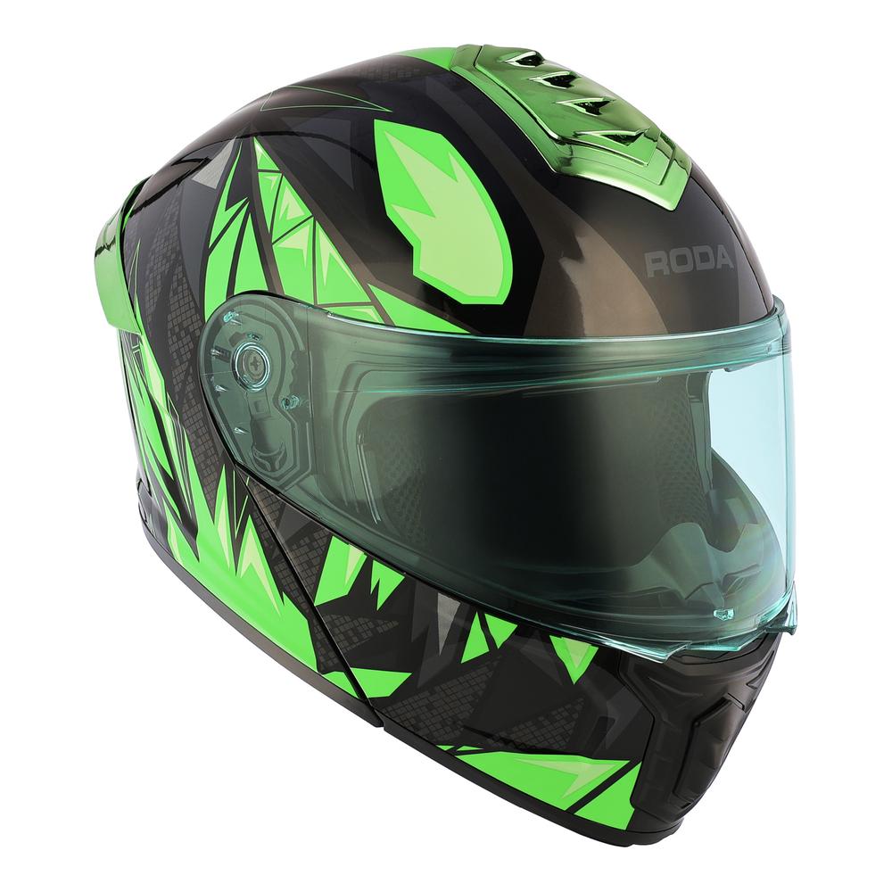 Foto 4 pulgar | Casco Roda Pilot Verde Grrrowl Mica Verde Abatible Svs