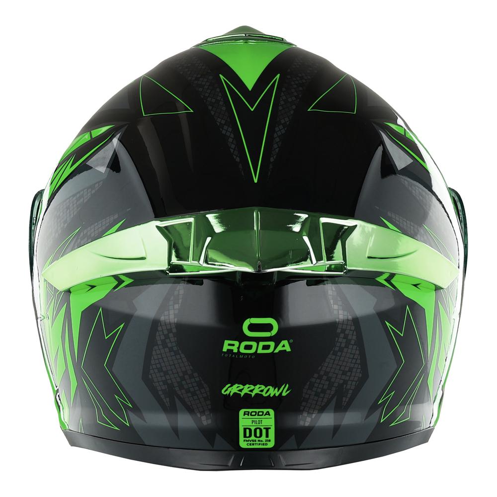 Foto 6 pulgar | Casco Roda Pilot Verde Grrrowl Mica Verde Abatible Svs