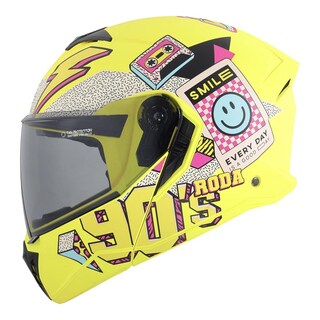 Foto 1 | Casco Roda Booster Amarillo Peace Out Mica Humo Abatible Svs
