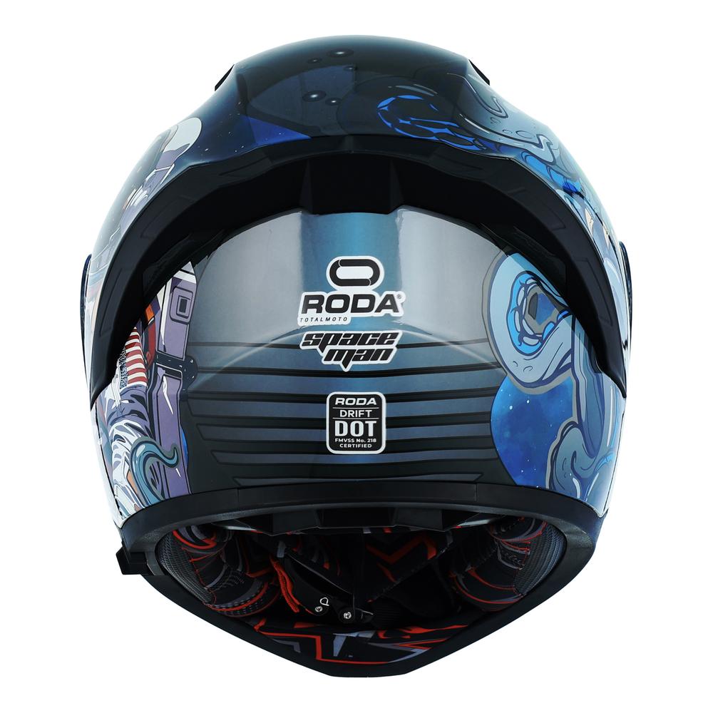 Foto 6 pulgar | Casco Roda Drift Negro Space Man Cerrado Mica Humo Svs