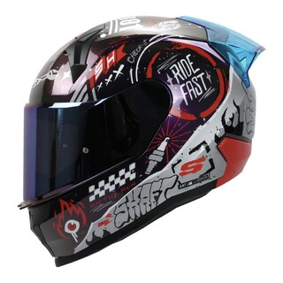 Foto 1 | Casco Shaft Sh560 Rojo Camaleon Motion Cerrado Mica Iridium Azul