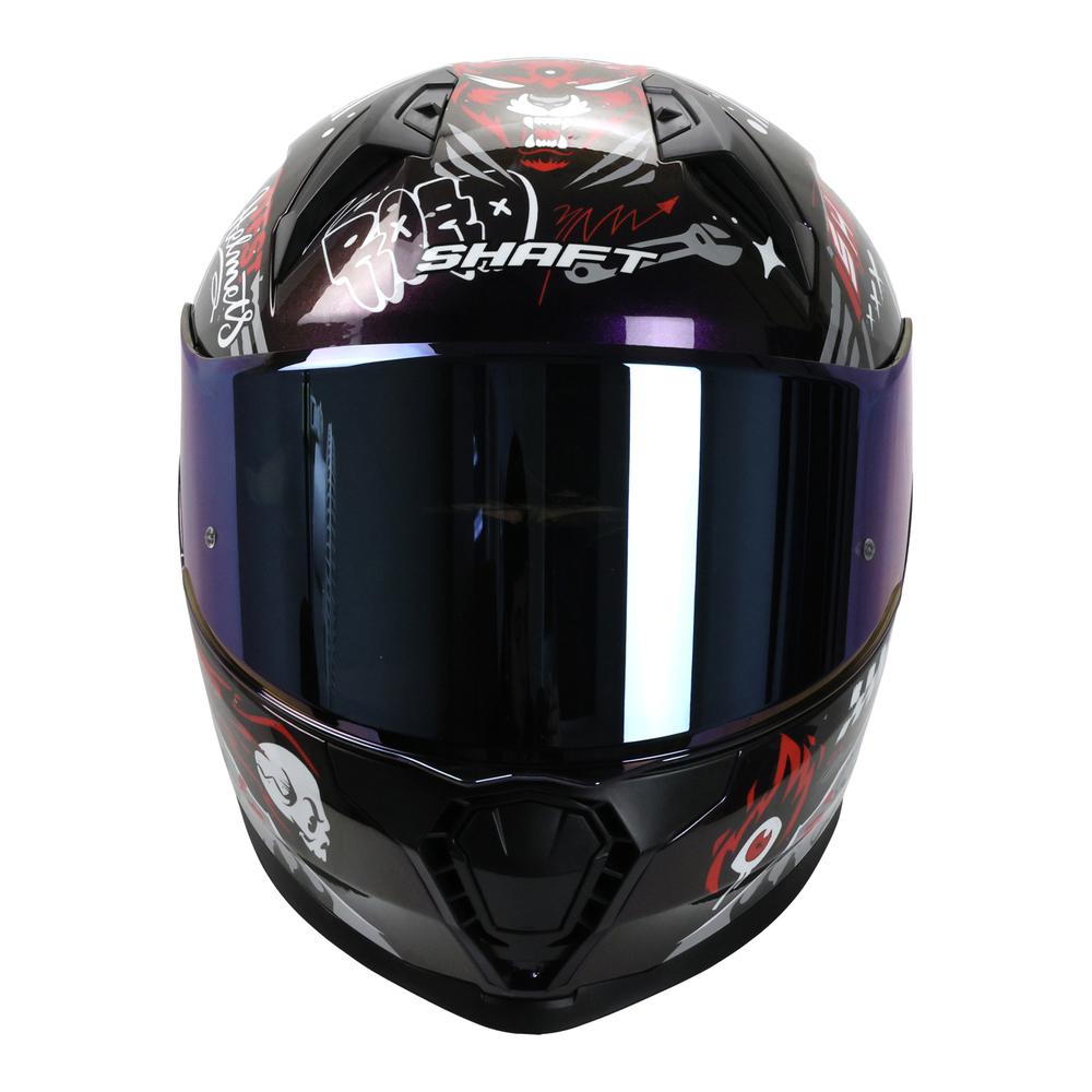 Foto 5 pulgar | Casco Shaft Sh560 Rojo Camaleon Motion Cerrado Mica Iridium Azul