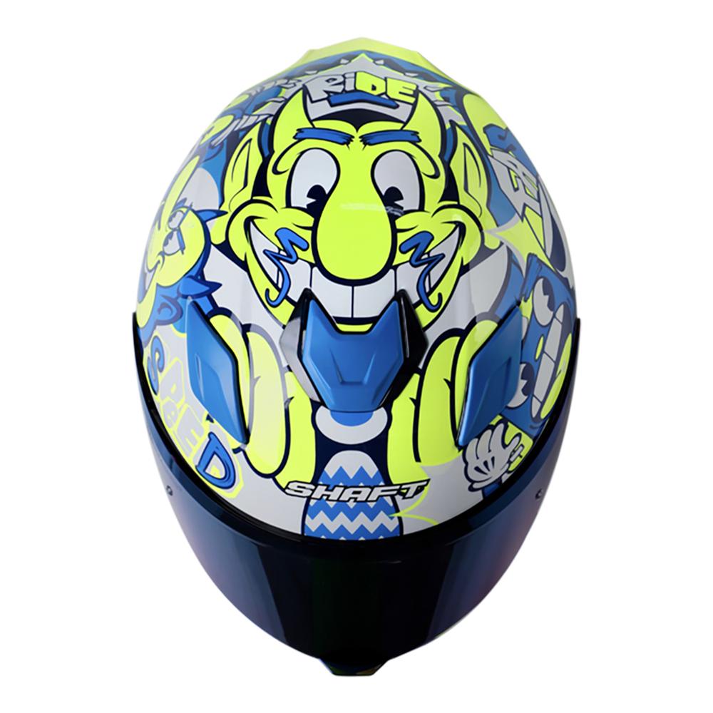 Foto 4 pulgar | Casco Shaft Sh559 Azul Dimon Mica Transparente Repuesto Azul Cerrado