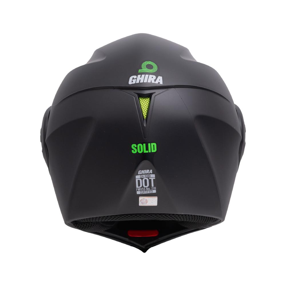 Foto 5 pulgar | Casco Ghira Gh1000 Negro Mate Logo Verde Abatible Svs