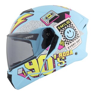 Foto 1 | Casco Roda Booster Azul Mate Peace Out Mica Humo Abatible Svs
