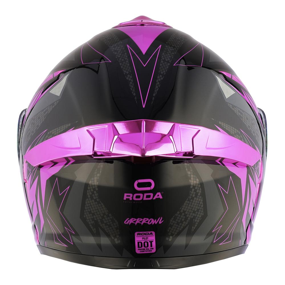 Foto 6 pulgar | Casco Roda Pilot Rosa Grrrowl Mica Rosa Abatible Svs