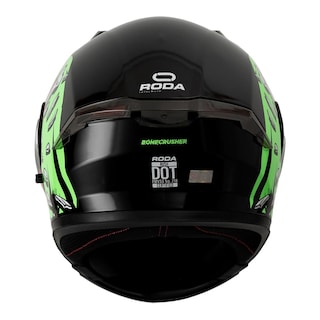 Foto 3 | Casco Roda Rush Negro Verde Bone Crusher Mica Humo Abatible Svs