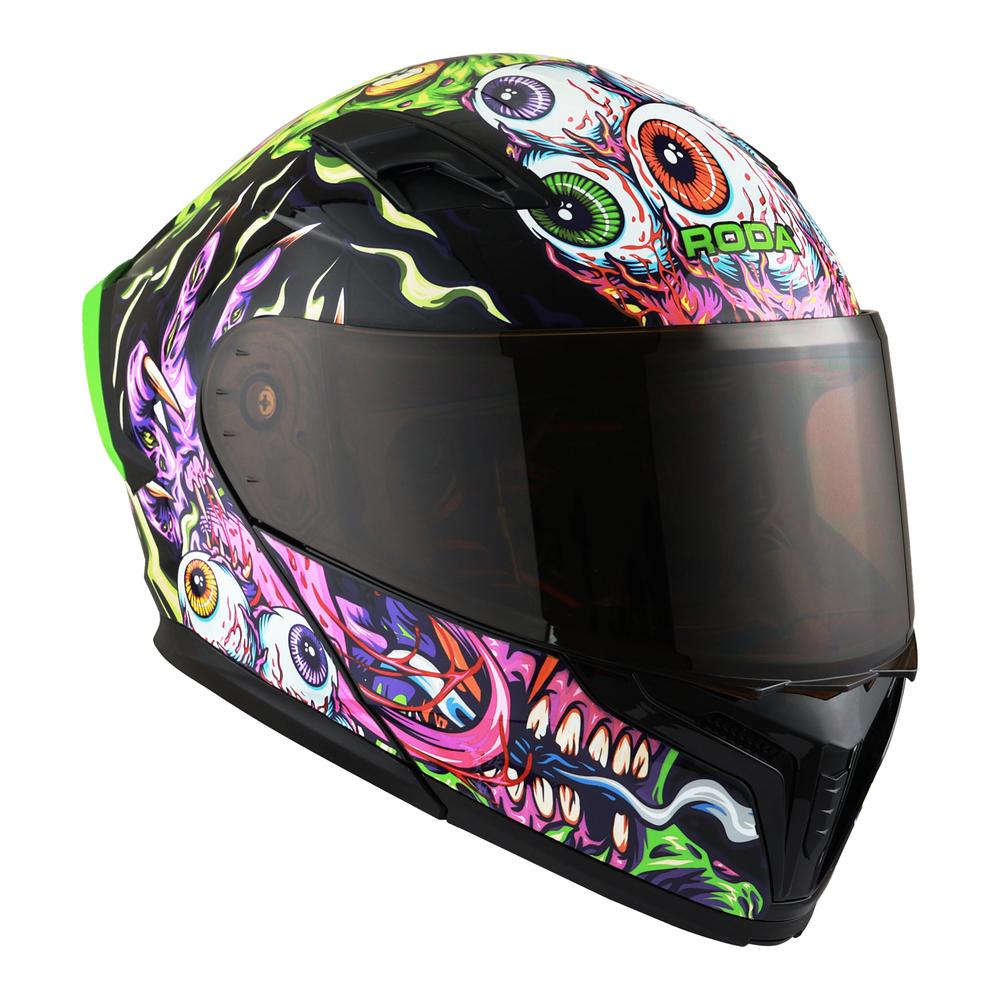 Foto 3 | Casco Roda Force Evo Negro Monster Mash Abatible Mica Humo Svs