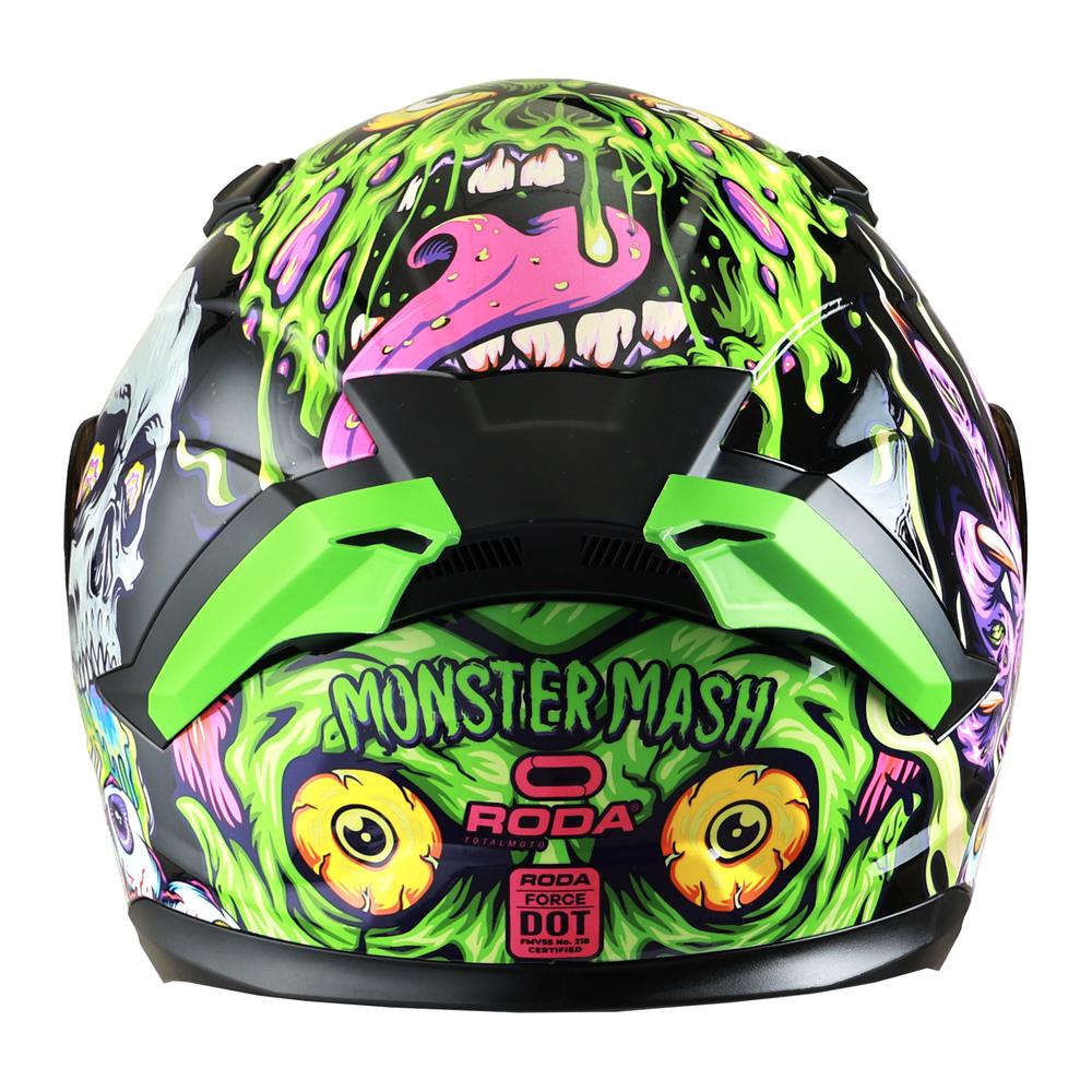 Foto 6 pulgar | Casco Roda Force Evo Negro Monster Mash Abatible Mica Humo Svs