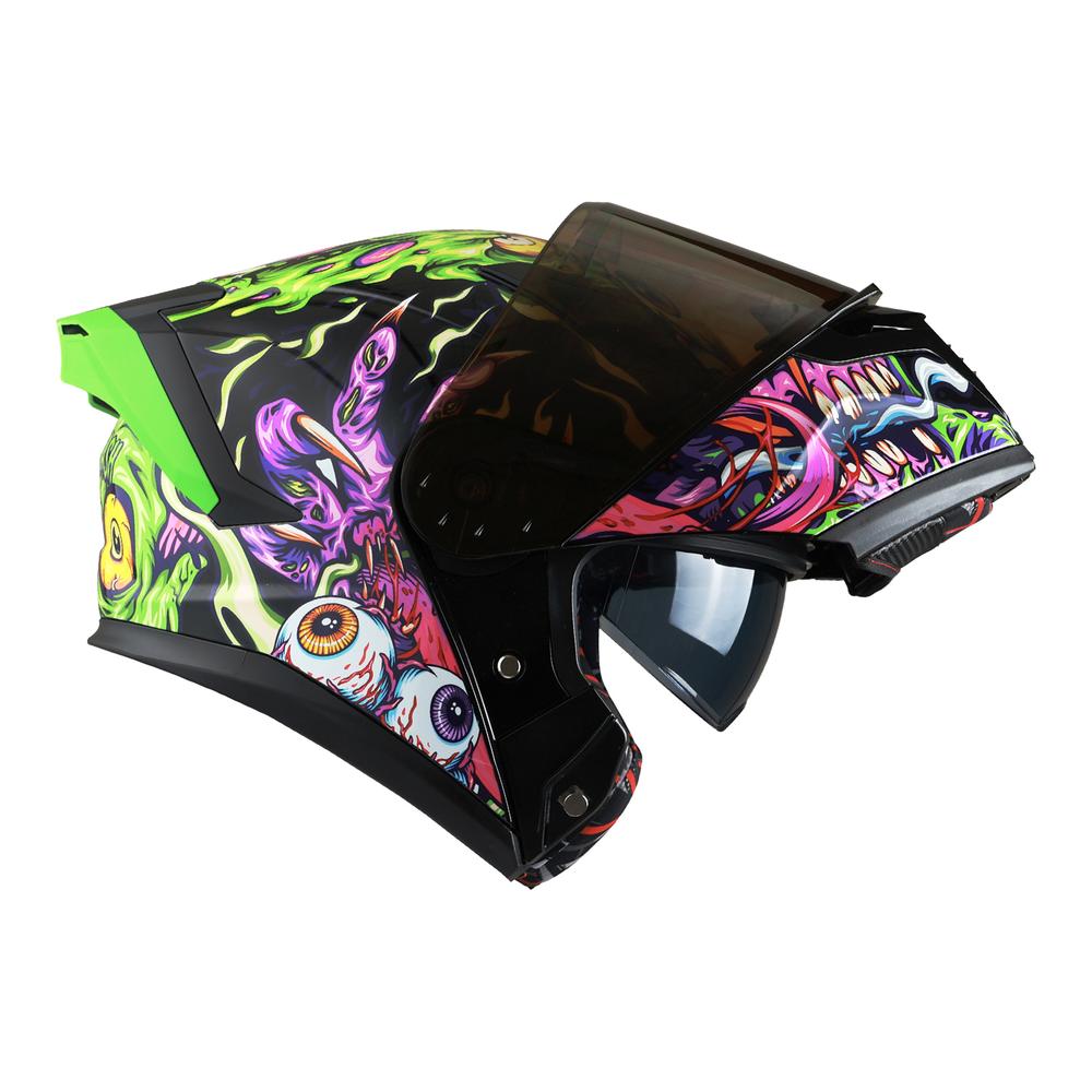 Foto 6 | Casco Roda Force Evo Negro Monster Mash Abatible Mica Humo Svs