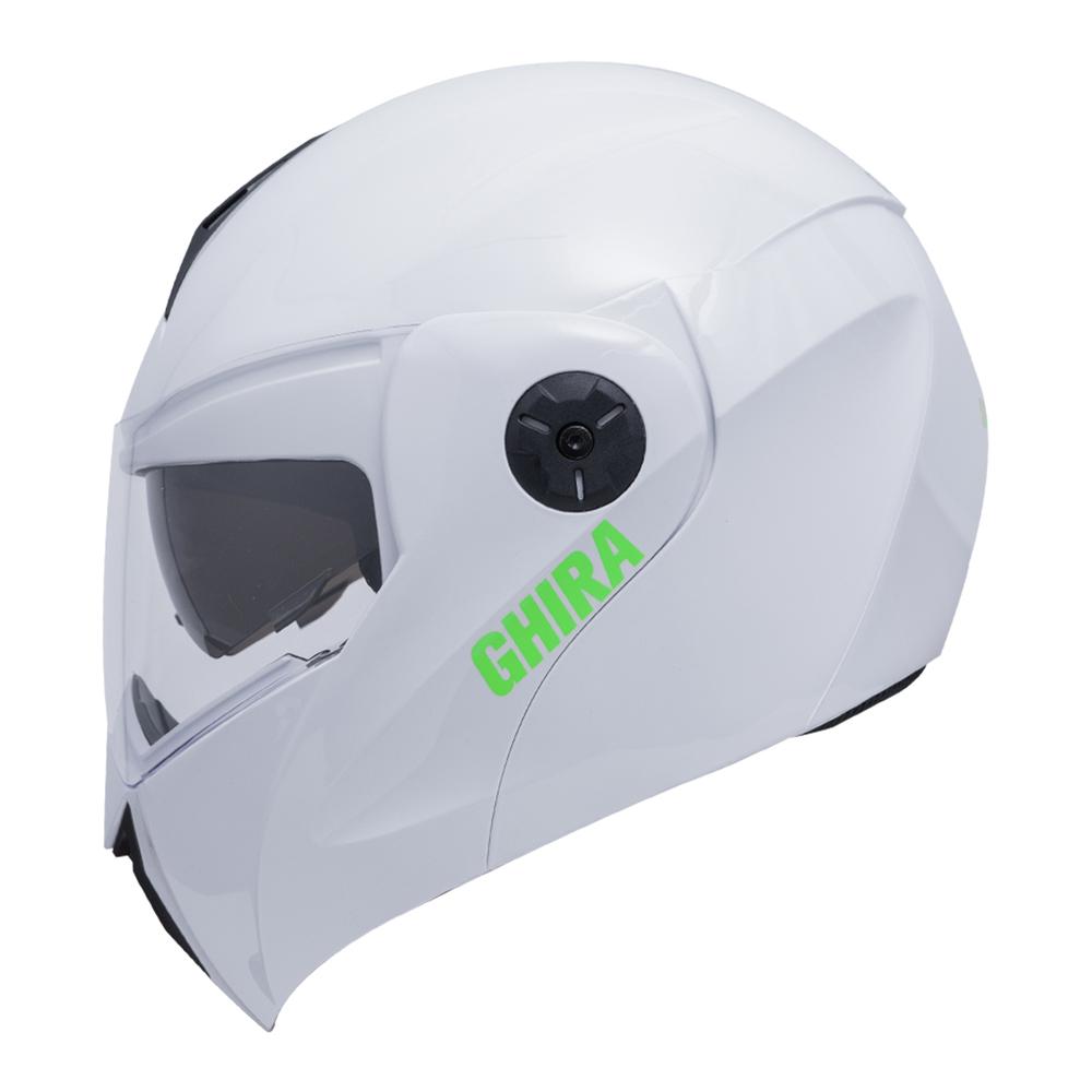 Foto 2 pulgar | Casco Ghira Gh1000 Blanco Logo Verde Abatible Svs