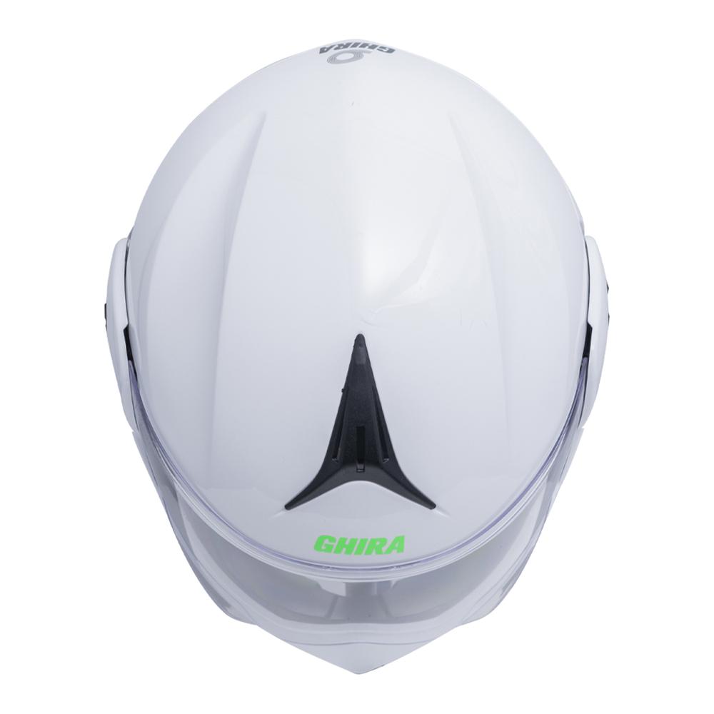 Foto 6 pulgar | Casco Ghira Gh1000 Blanco Logo Verde Abatible Svs