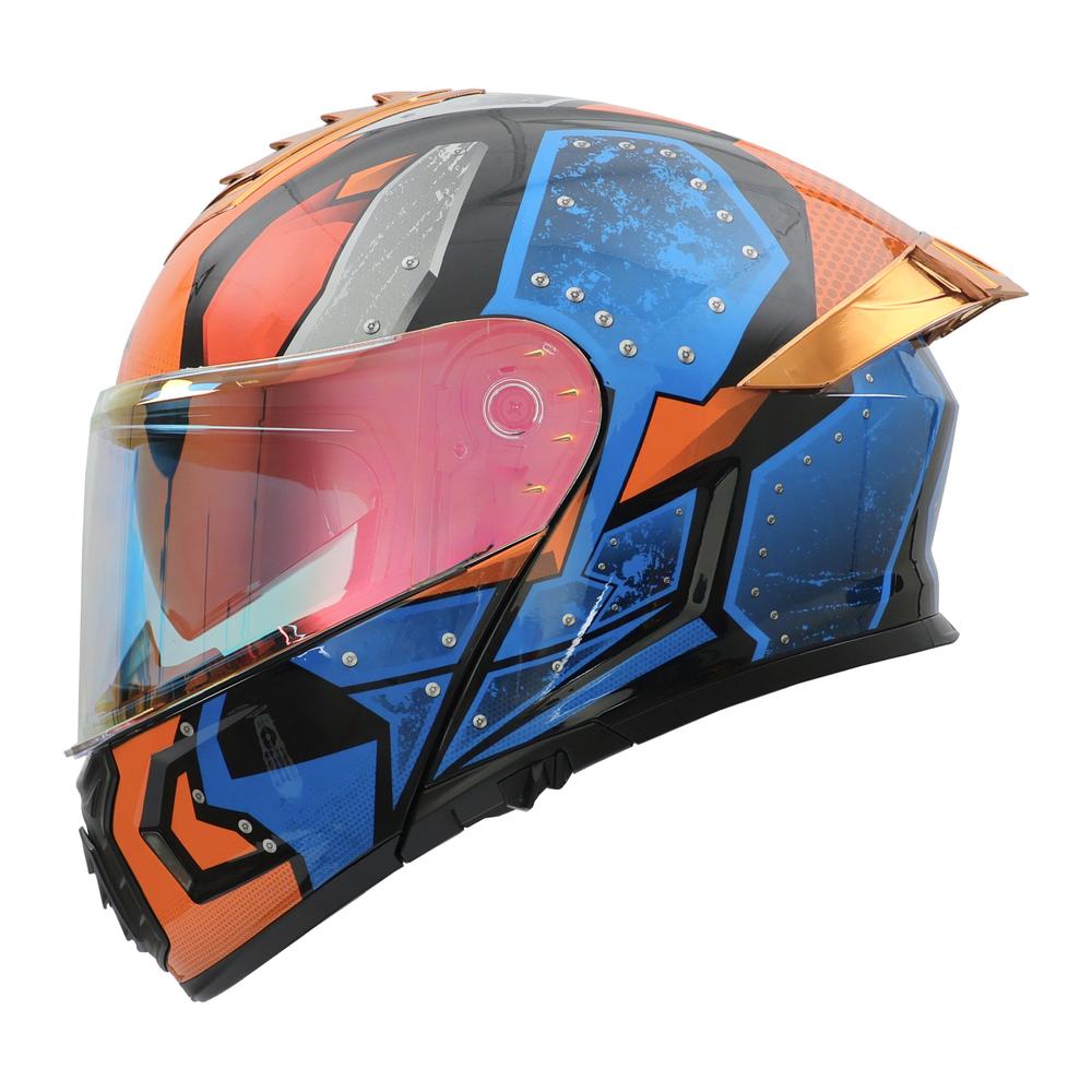Foto 2 pulgar | Casco Roda Pilot Az/nja Gun Mica Naranja L Abatible Svs