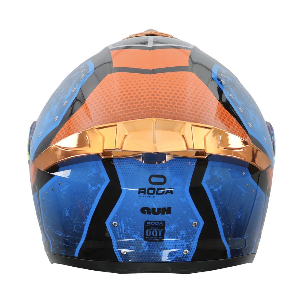 Foto 6 pulgar | Casco Roda Pilot Az/nja Gun Mica Naranja L Abatible Svs
