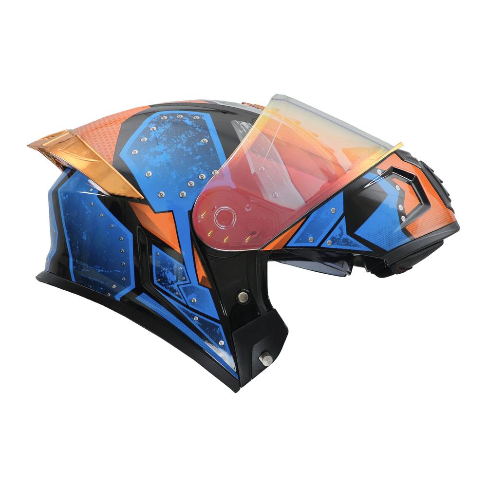 Foto 7 pulgar | Casco Roda Pilot Az/nja Gun Mica Naranja L Abatible Svs