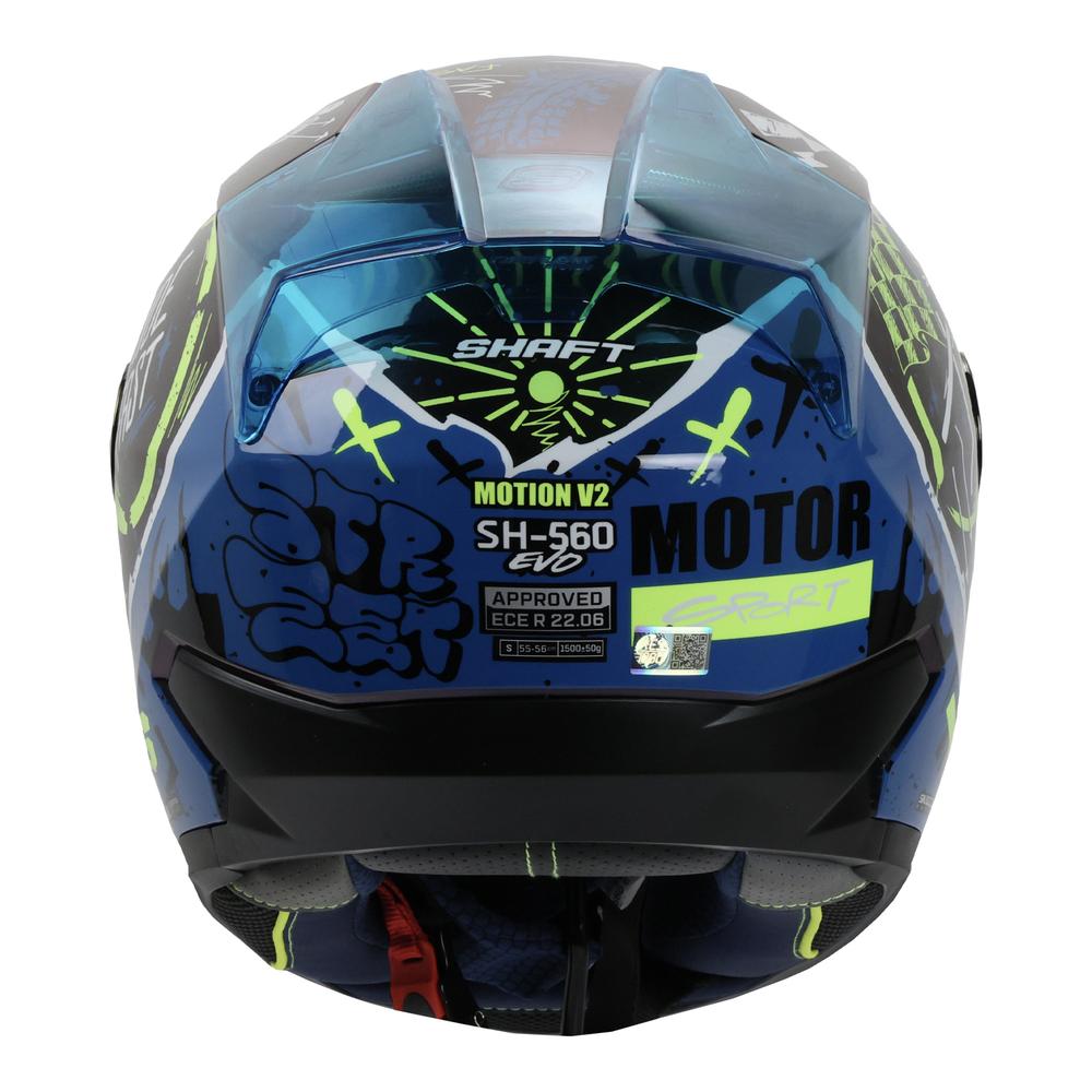 Foto 6 pulgar | Casco Shaft Sh560 Amarillo Camaleon Motion L Cerrado Mica Iridium Azul
