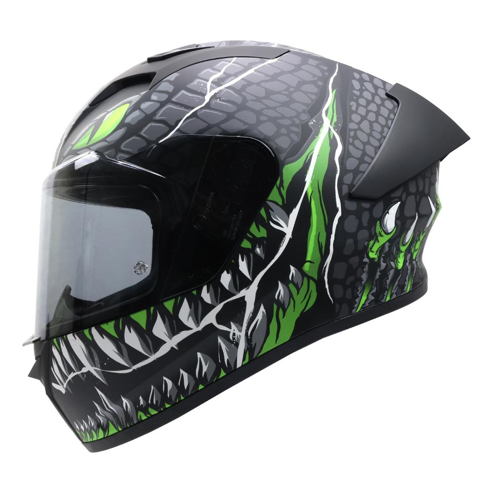 Foto 1 | Casco Smk Stellar Sport Negro Verde Mate Taotei Gl268 Mica Humo L Cerrado