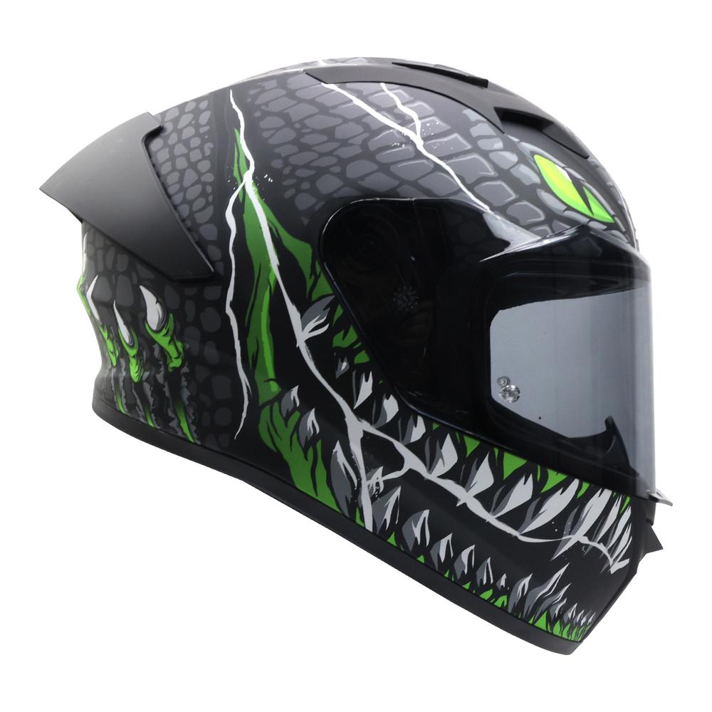 Foto 2 | Casco Smk Stellar Sport Negro Verde Mate Taotei Gl268 Mica Humo L Cerrado