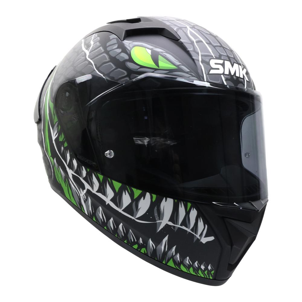 Foto 3 | Casco Smk Stellar Sport Negro Verde Mate Taotei Gl268 Mica Humo L Cerrado