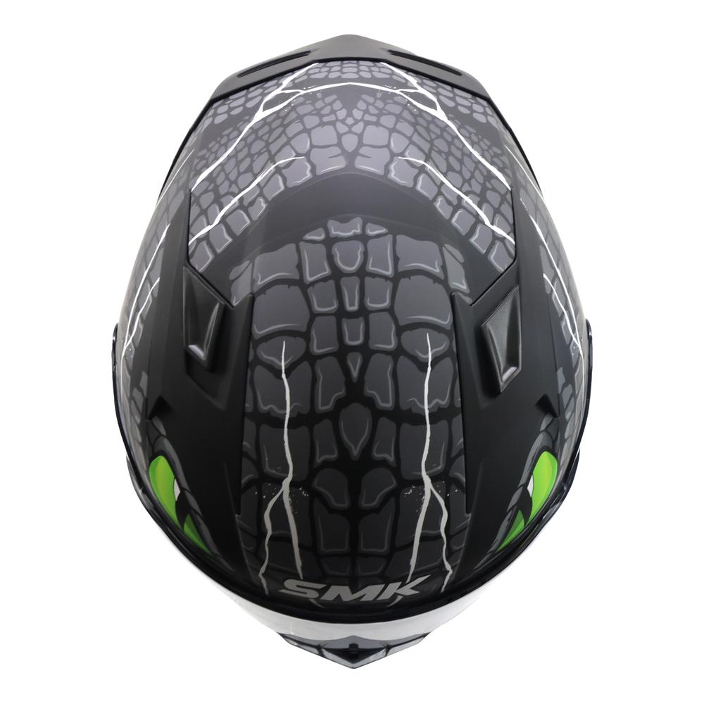 Foto 7 pulgar | Casco Smk Stellar Sport Negro Verde Mate Taotei Gl268 Mica Humo L Cerrado