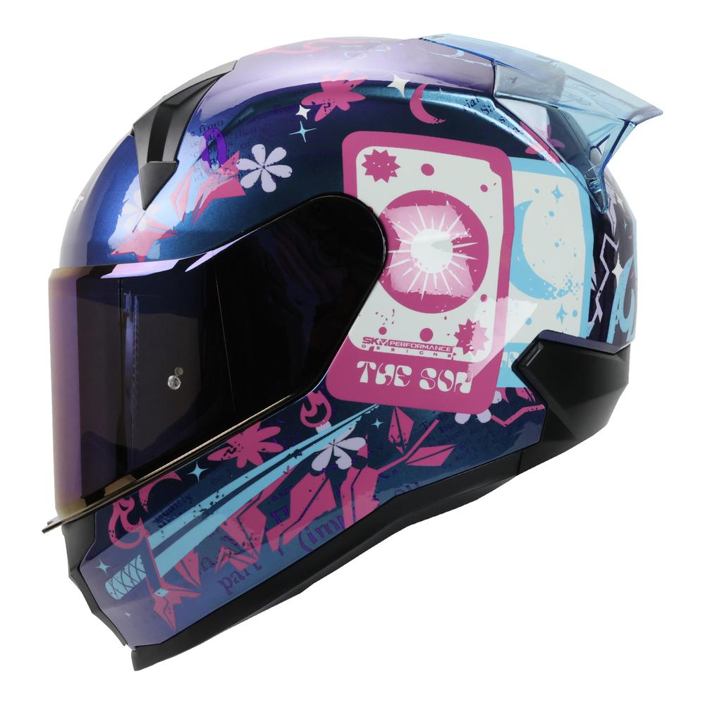 Foto 2 pulgar | Casco Shaft Sh560 Rosa Camaleon Craft S Cerrado Mica Iridium Azul
