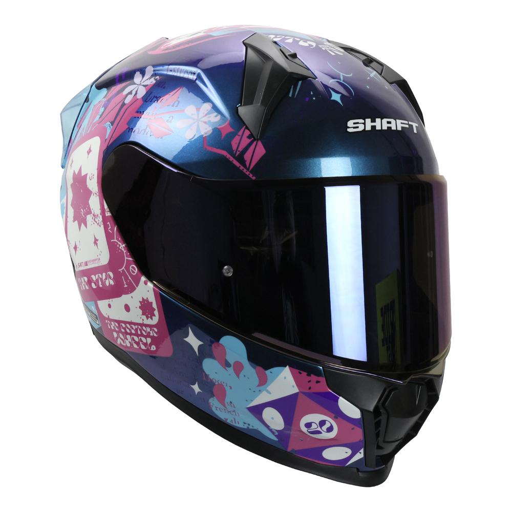 Foto 3 pulgar | Casco Shaft Sh560 Rosa Camaleon Craft S Cerrado Mica Iridium Azul