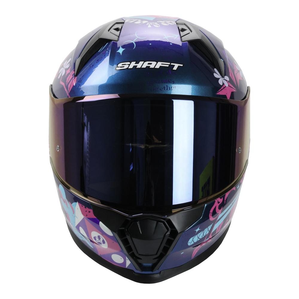 Foto 4 pulgar | Casco Shaft Sh560 Rosa Camaleon Craft S Cerrado Mica Iridium Azul