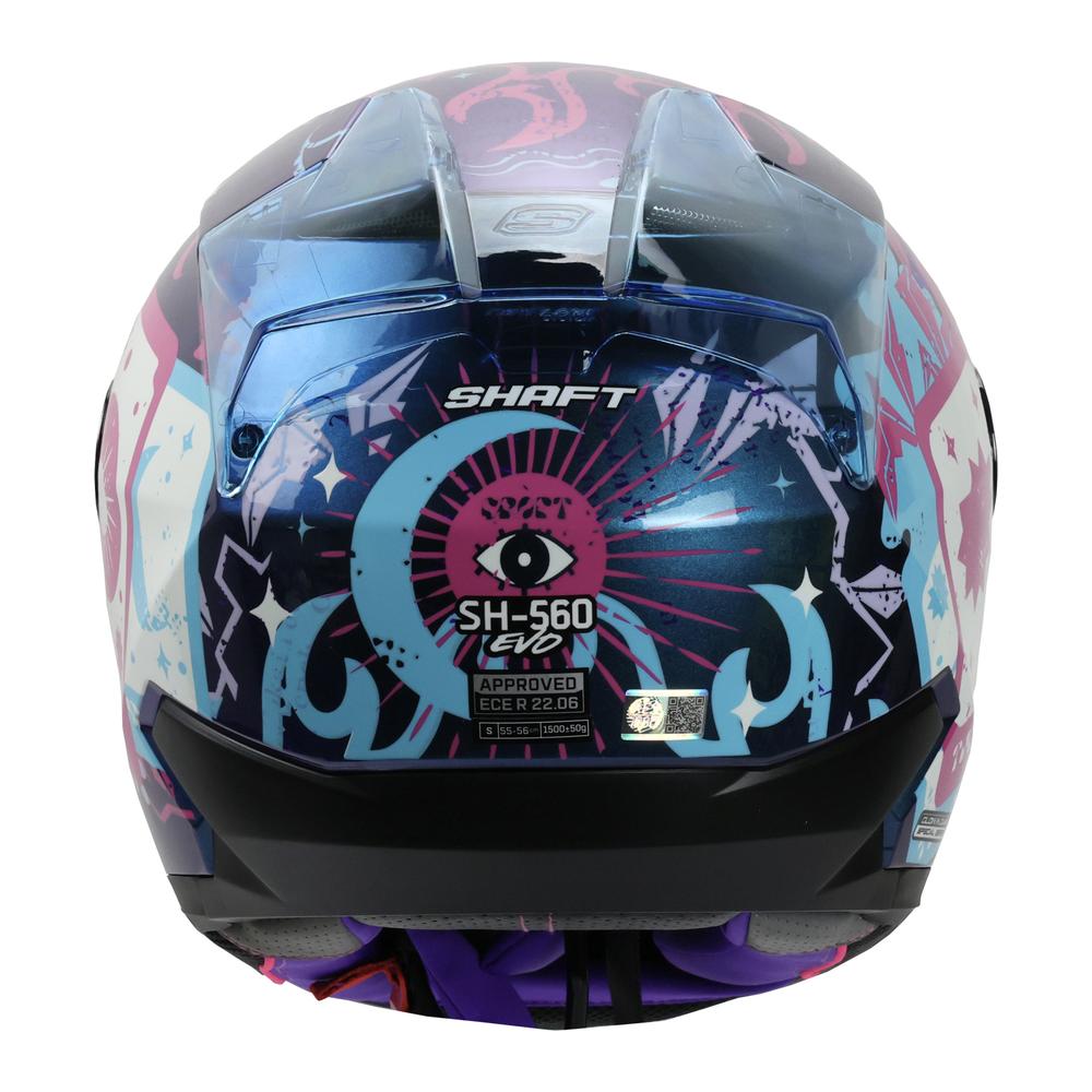 Foto 5 pulgar | Casco Shaft Sh560 Rosa Camaleon Craft S Cerrado Mica Iridium Azul