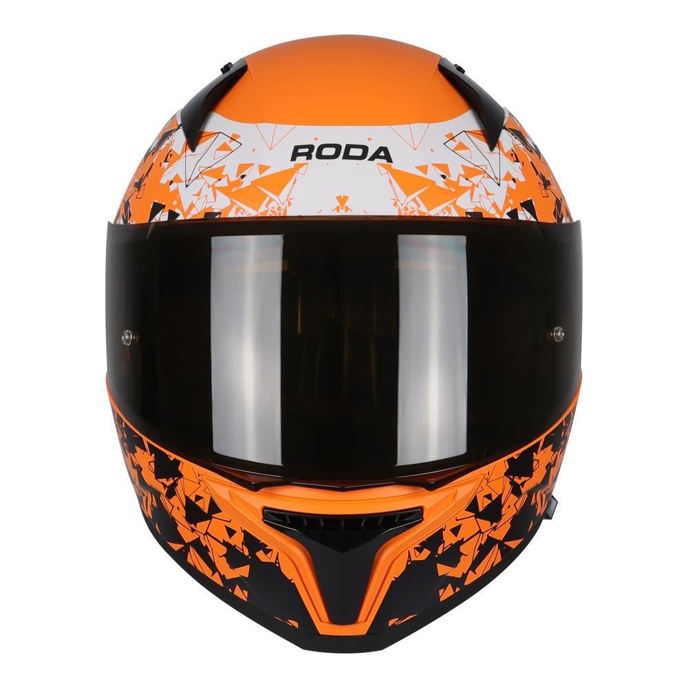 Foto 3 pulgar | Casco Roda Drift Naranja Mate Fractal Rise L Cerrado Mica Humo Svs