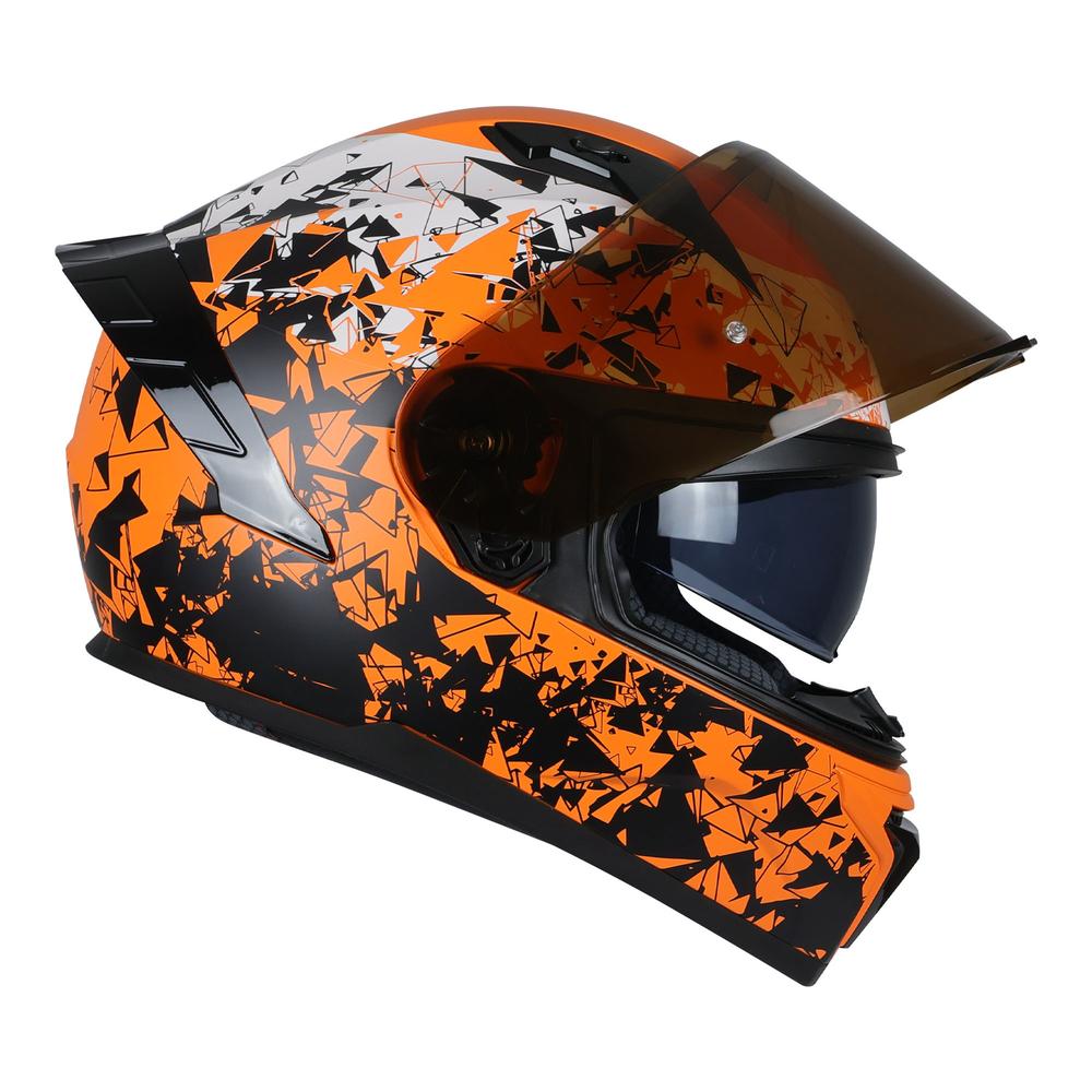 Foto 5 pulgar | Casco Roda Drift Naranja Mate Fractal Rise L Cerrado Mica Humo Svs